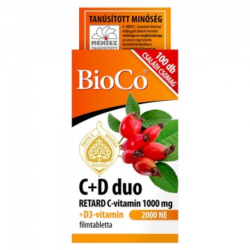 BioCo C+D Duo Retard C-vitamin 1000mg+D3-vitamin 2000NE filmtabletta 100db