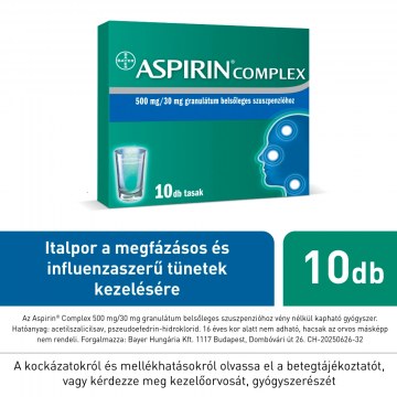 Alternative view of Aspirin Complex 500 mg/30 mg Granulátum Belsőleges Szuszpenzióhoz 10 db
