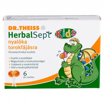 Alternative view of Theiss Torokfájásra  Herbalsept Nyalóka 6X