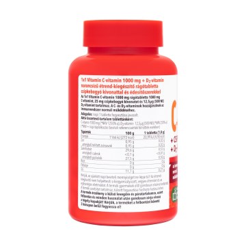 Alternative view of 1x1 Vitamin 1000 mg C-vitamin + 500 NE D3-vitamin narancs ízű rágótabletta 60 db
