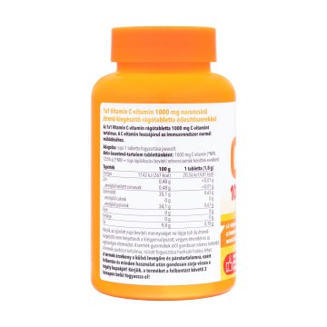 Alternative view of 1×1 Vitamin C-vitamin 1000 mg narancs ízű étrend-kiegészítő rágótabletta 60 db