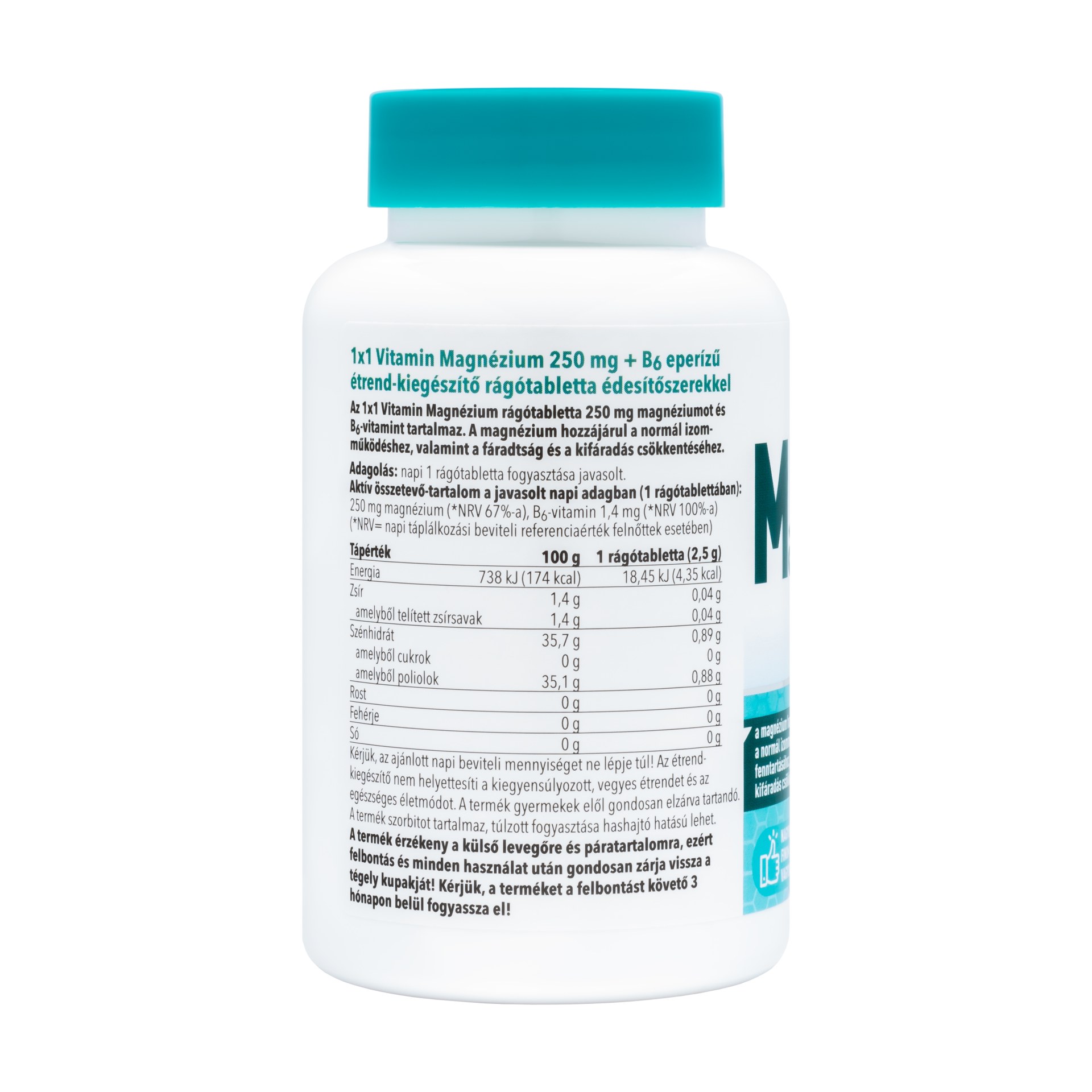 1×1 Vitamin Magnézium 250 mg + B6 eper ízű rágótabletta 45 db - Image 2