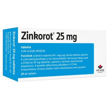 Zinkorot 25 mg Tabletta   20 db