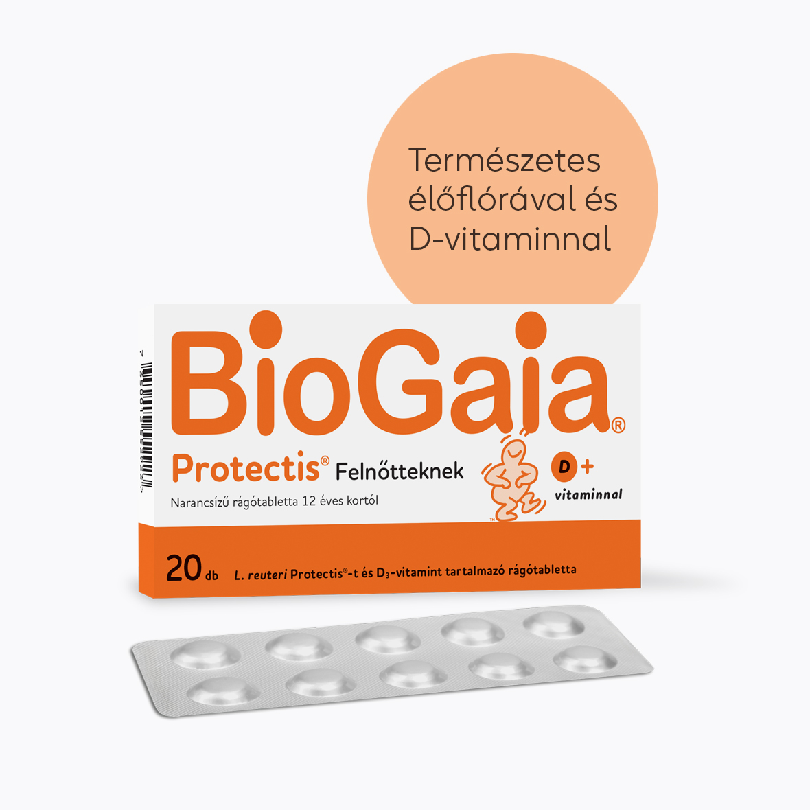 BioGaia Protectis Felnőtteknek + D-vitamin rágótabletta 20 db - Image 4