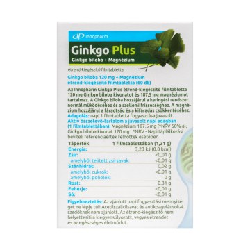 Alternative view of Innopharm Ginkgo Plus Ginkgo biloba 120 mg + magnézium filmtabletta 60 db
