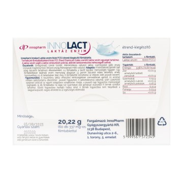 Alternative view of Innopharm Innolact Laktáz enzim 6000 FCCU étrend-kiegészítő filmtabletta 60 db