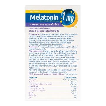 Alternative view of Innopharm Melatonin étrend-kiegészítő filmtabletta 30 db