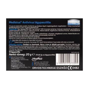 Alternative view of Medistus antivirus lágypasztilla 10 db