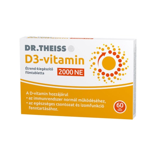 Dr Theiss D3-Vitamin 2000Ne Étrendkiegészítő Filmtabletta 60X