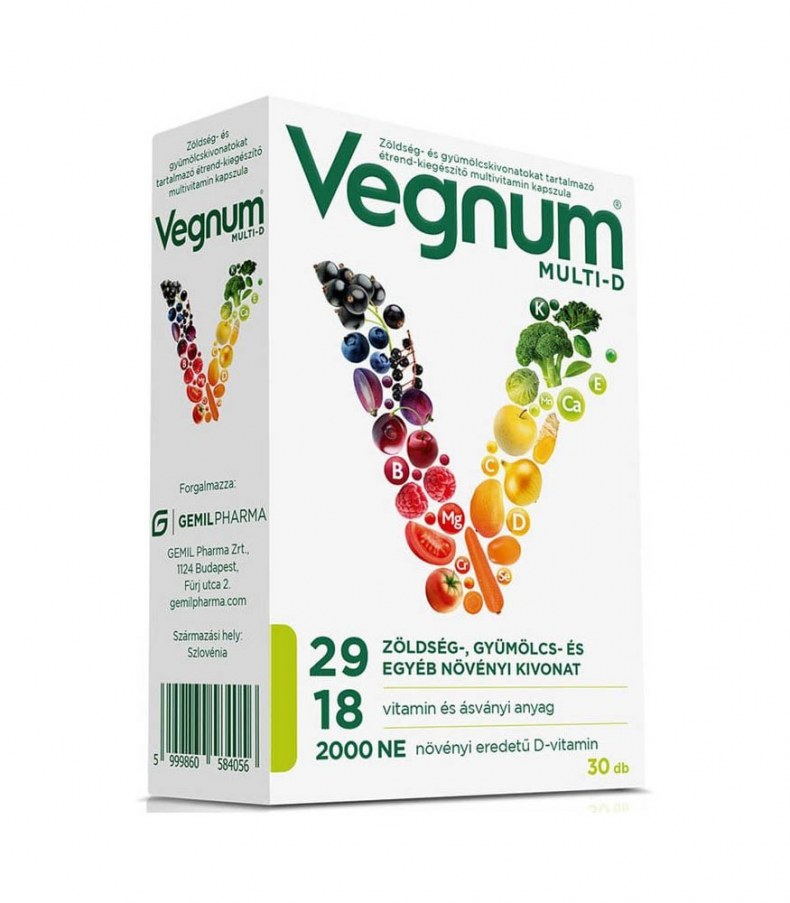 Vegnum Multi-D Étrendkiegészítő Kapszula 30X