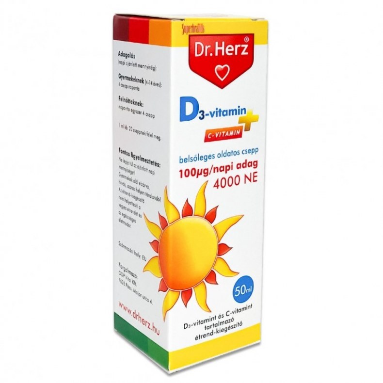 Dr. Herz D3-vitamin (4000NE) + C-vitamin csepp 50ml