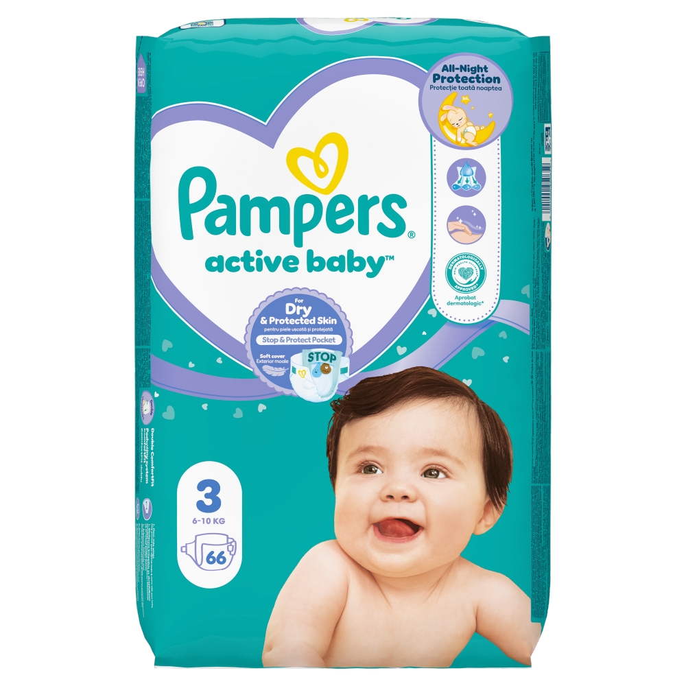 PAMPERS ACTIVE BABY DRY PELENKA(3) MIDI 66X