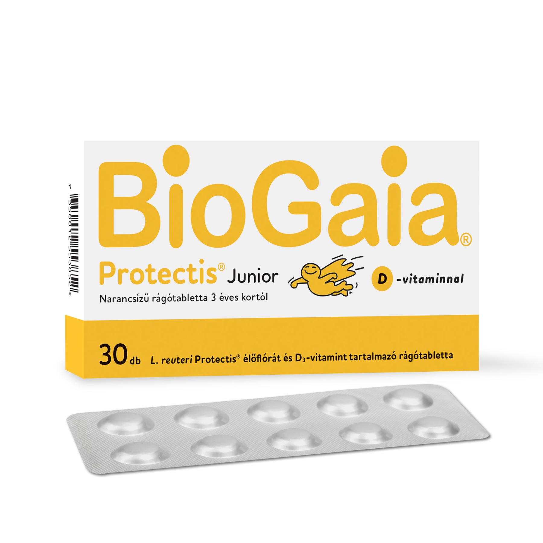 BioGaia Protectis Junior + D-vitamin rágótabletta 30 db - narancsízű - Image 3