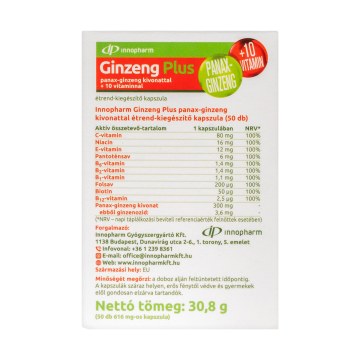 Alternative view of Innopharm Ginseng Plus kapszula 50 db