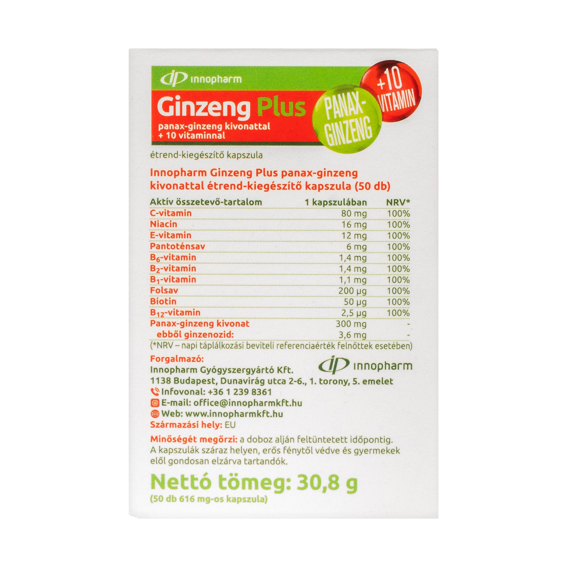 Innopharm Ginseng Plus kapszula 50 db - Image 2