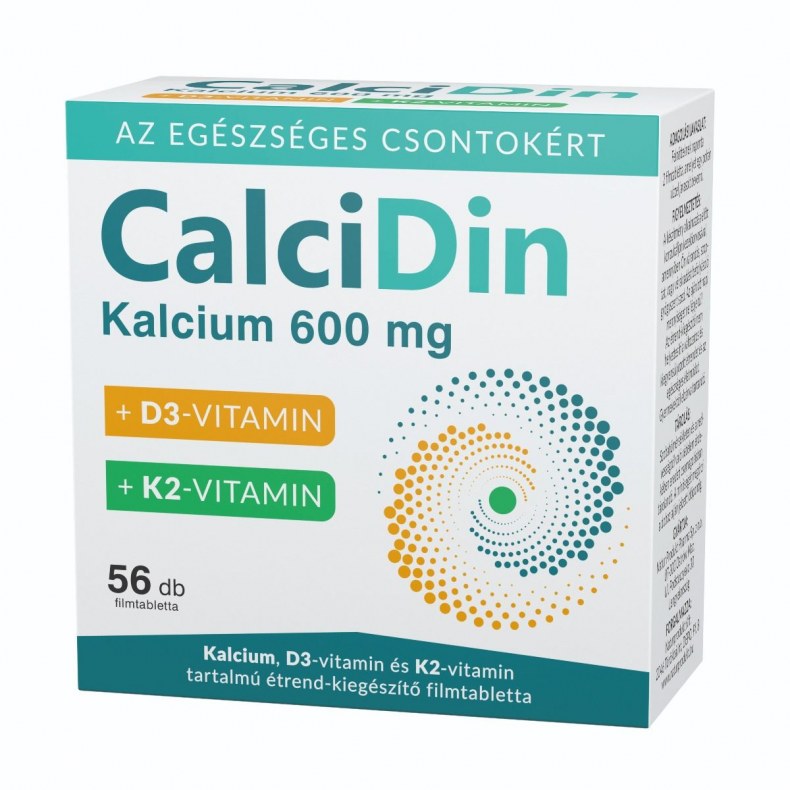 Calcidin Kalcium D3 K2 Étrendkiegészítő Filmtabletta 56X