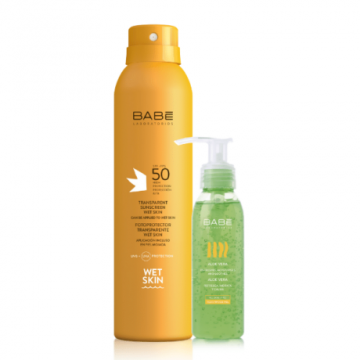 BABE SPF50+ SPRAY ÁTTETSZŐ 200ML+ALOE GÉL 90ML