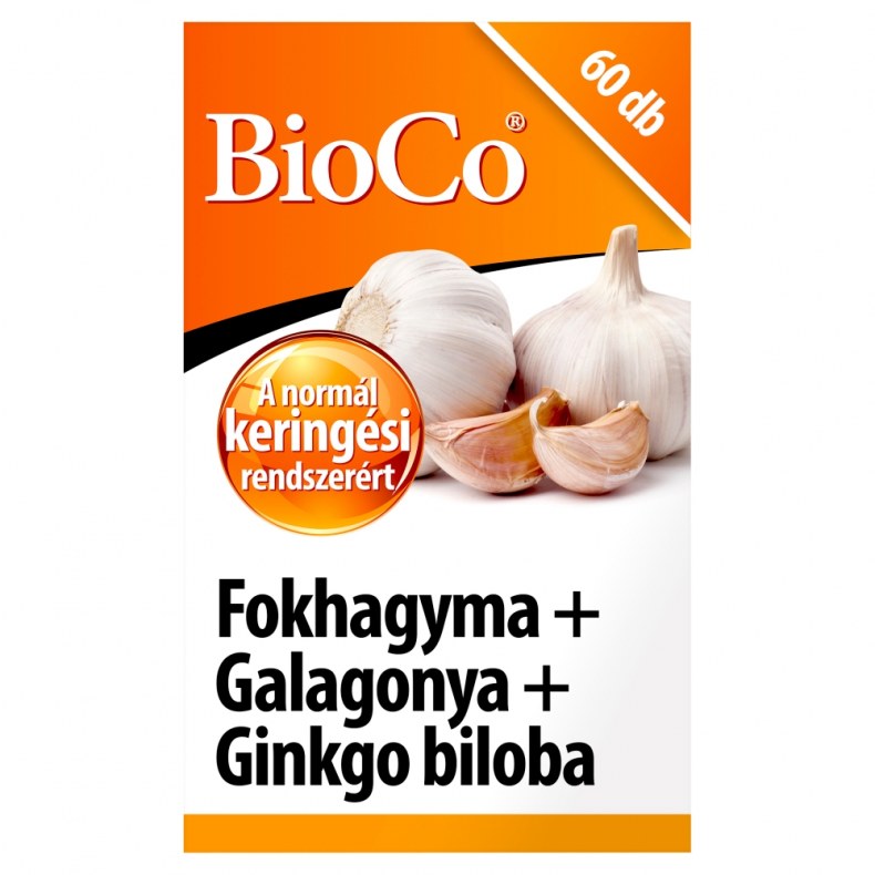 BioCo fokhagyma+galagonya+ginkgo tabletta 60x