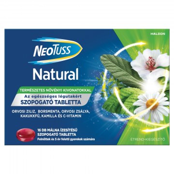 Neotuss natural szopogató tabletta málna 16x