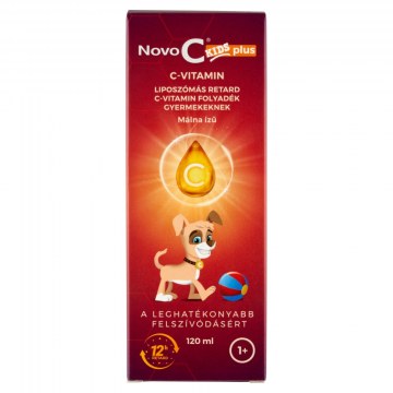Novo C kids liposzómás C-vitamin folyékony étrend-kiegészítő málna ízű