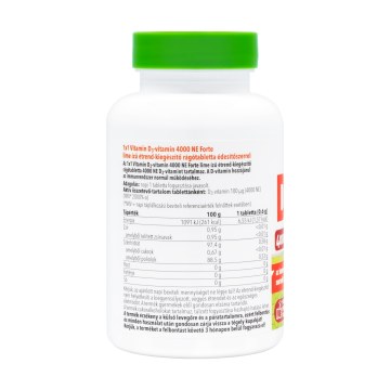 Alternative view of 1×1 Vitamin D3-vitamin 4000 NE Forte lime ízű étrend-kiegészítő rágótabletta 100 db