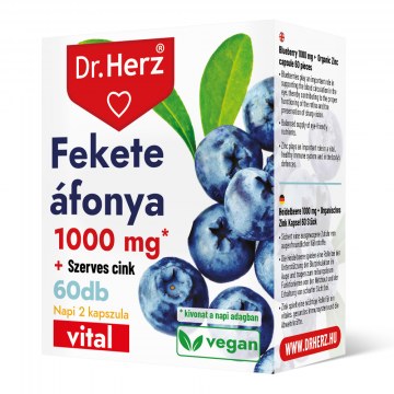 DR HERZ FEKETE ÁFONYA+SZERVES CINK KAPSZULA 60X