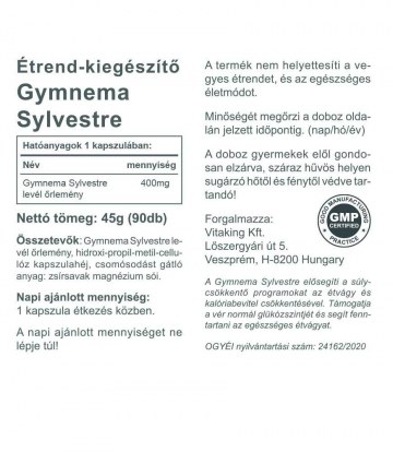 Alternative view of VITAKING GYMNEMA SYLVESTRE KAPSZULA 90X