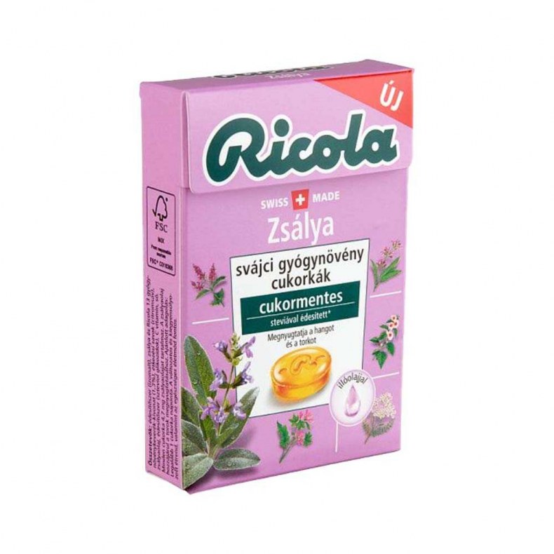 RICOLA ZSALYA CUKORMENTES CUKORKA 40G