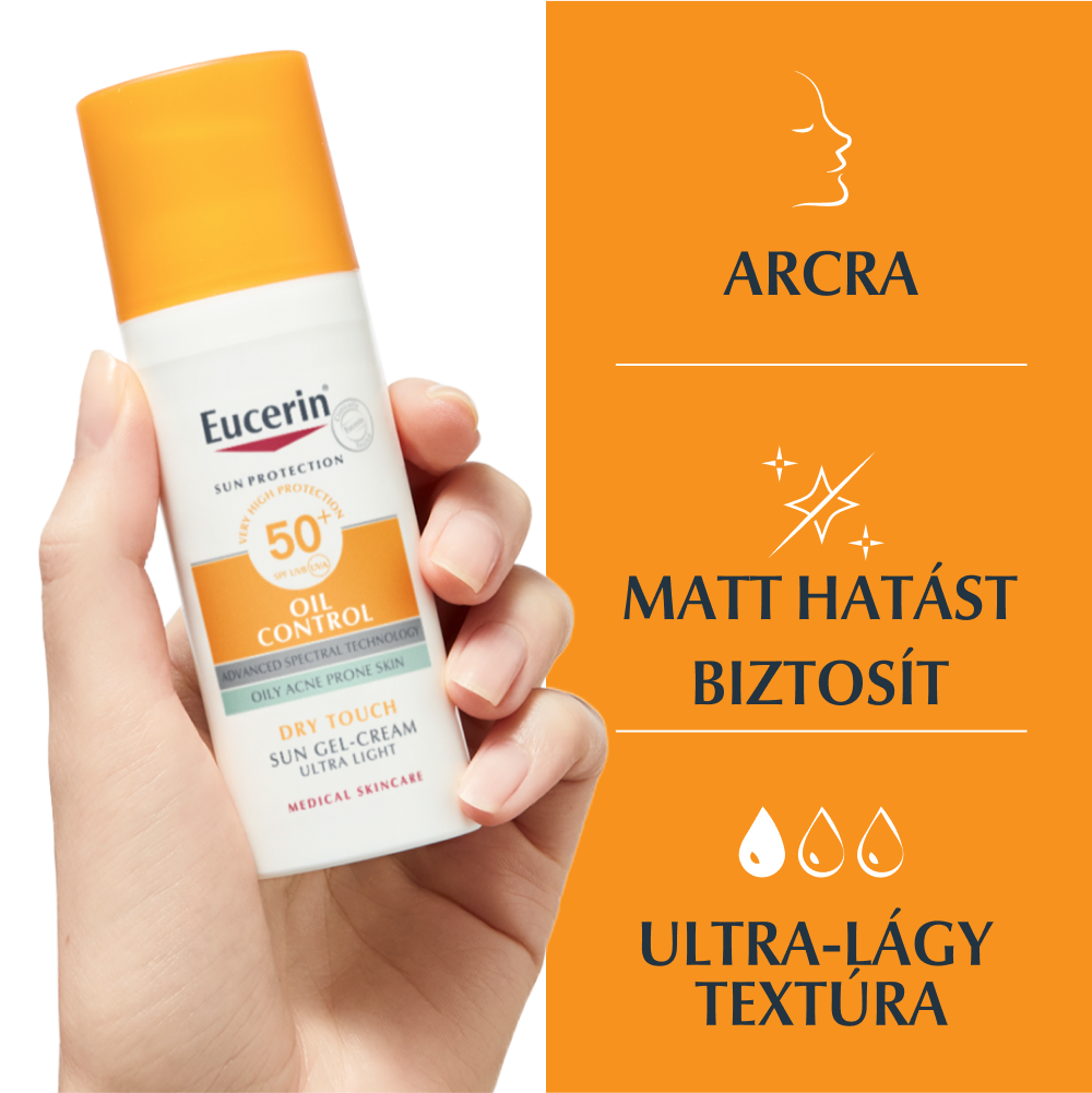 Eucerin Sun Oil Control napozó gél-krém arcra SPF50+ 50 ml - Image 3