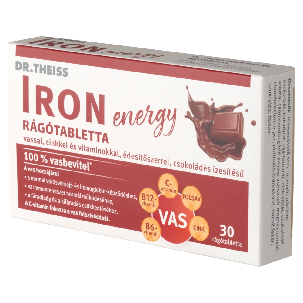 Dr. Theiss Iron Energy Rágótabletta Csokoládé 30 db - Image 3