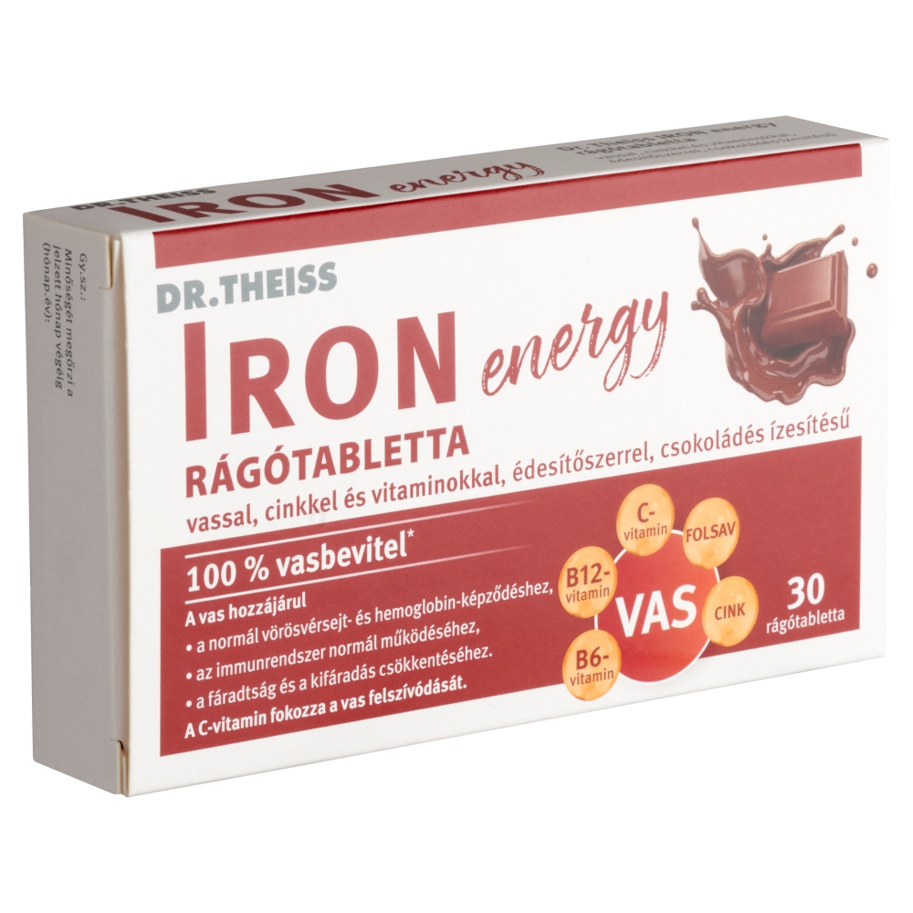 Dr. Theiss Iron Energy Rágótabletta Csokoládé 30 db - Image 4