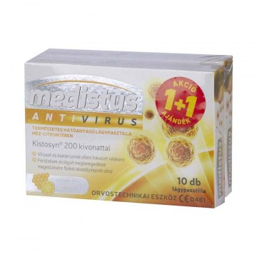 VITAPLUS MEDISTUS ANTIVIRUS PASZTILLA MÉZ-CITROM ÍZBEN 20X