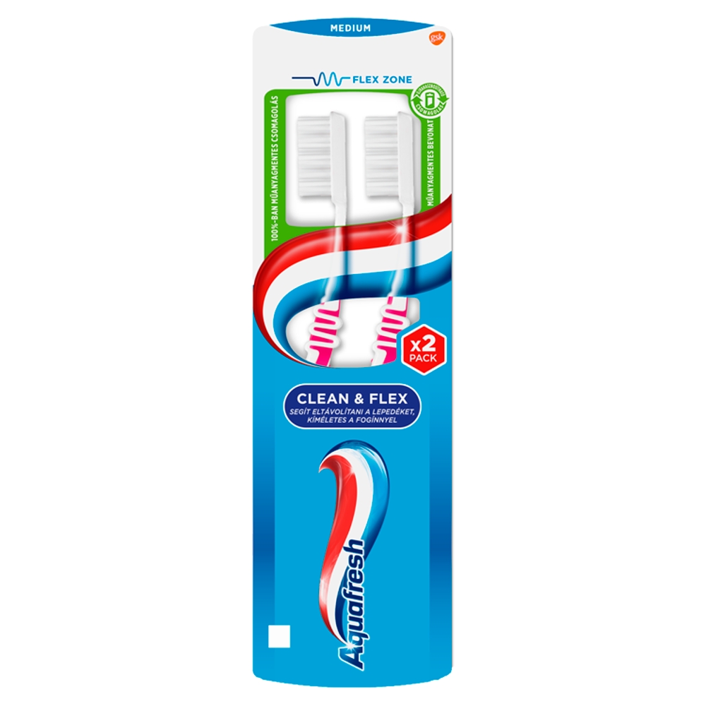 Aquafresh fogkefe clean& flex medium 2x