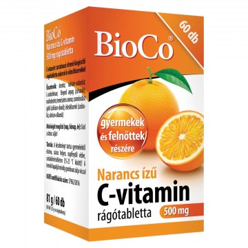 Alternative view of BIOCO C-VITAMIN 500MG RÁGÓTABLETTA NARANCS  60X