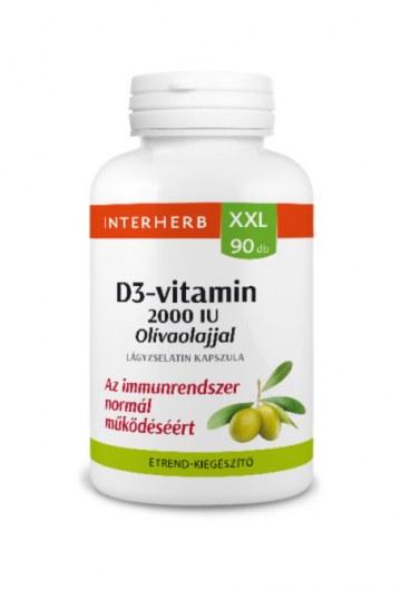 Interherb XXL D3-VITAMIN 2000NE KAPSZULA OLÍVAOLAJJAL (90X)