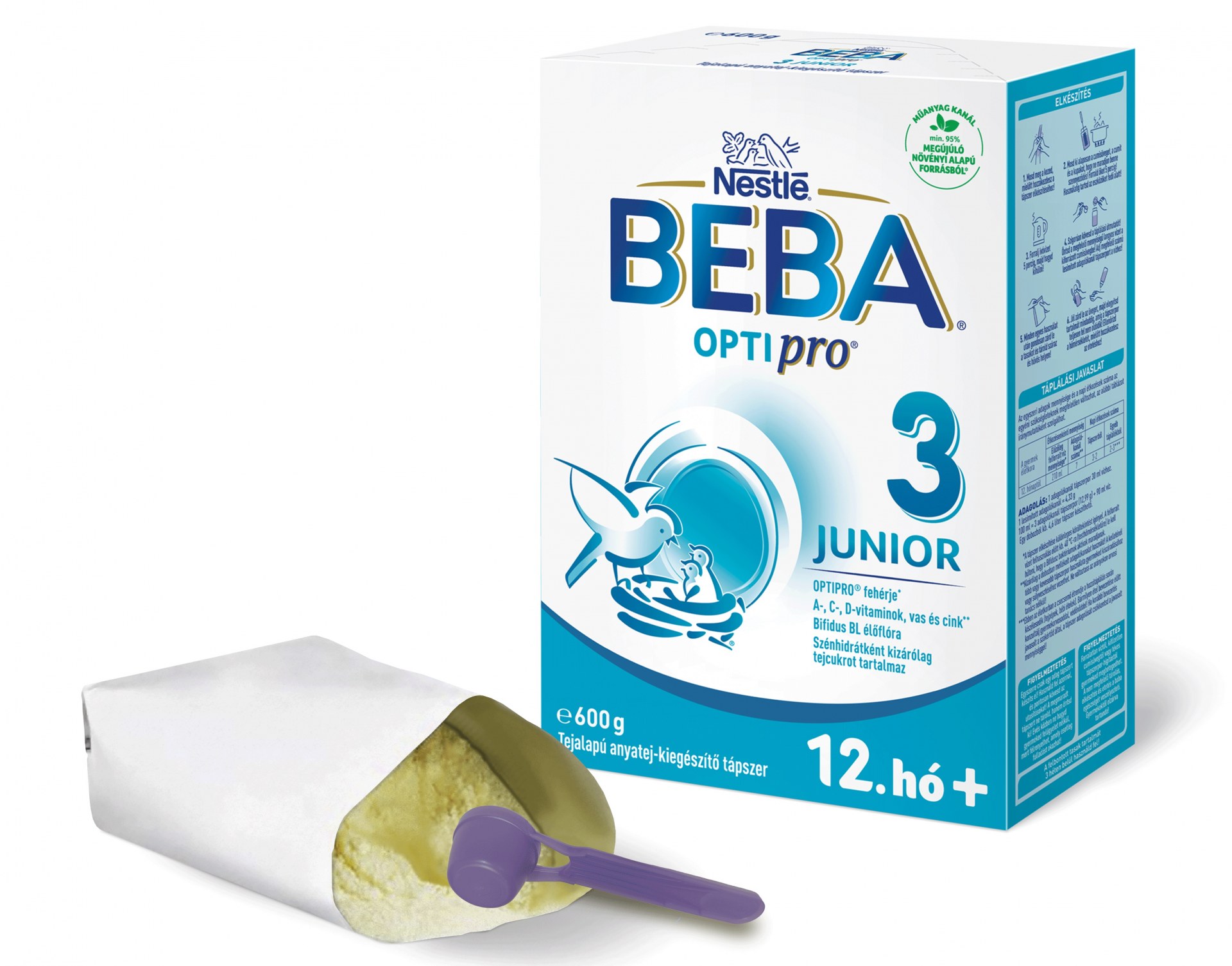 Beba Optipro 3 Junior tejalapú anyatej-kiegészítő tápszer 12. hó+ 600 g