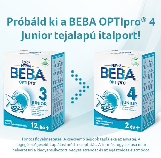 Beba Optipro 3 Junior tejalapú anyatej-kiegészítő tápszer 12. hó+ 600 g