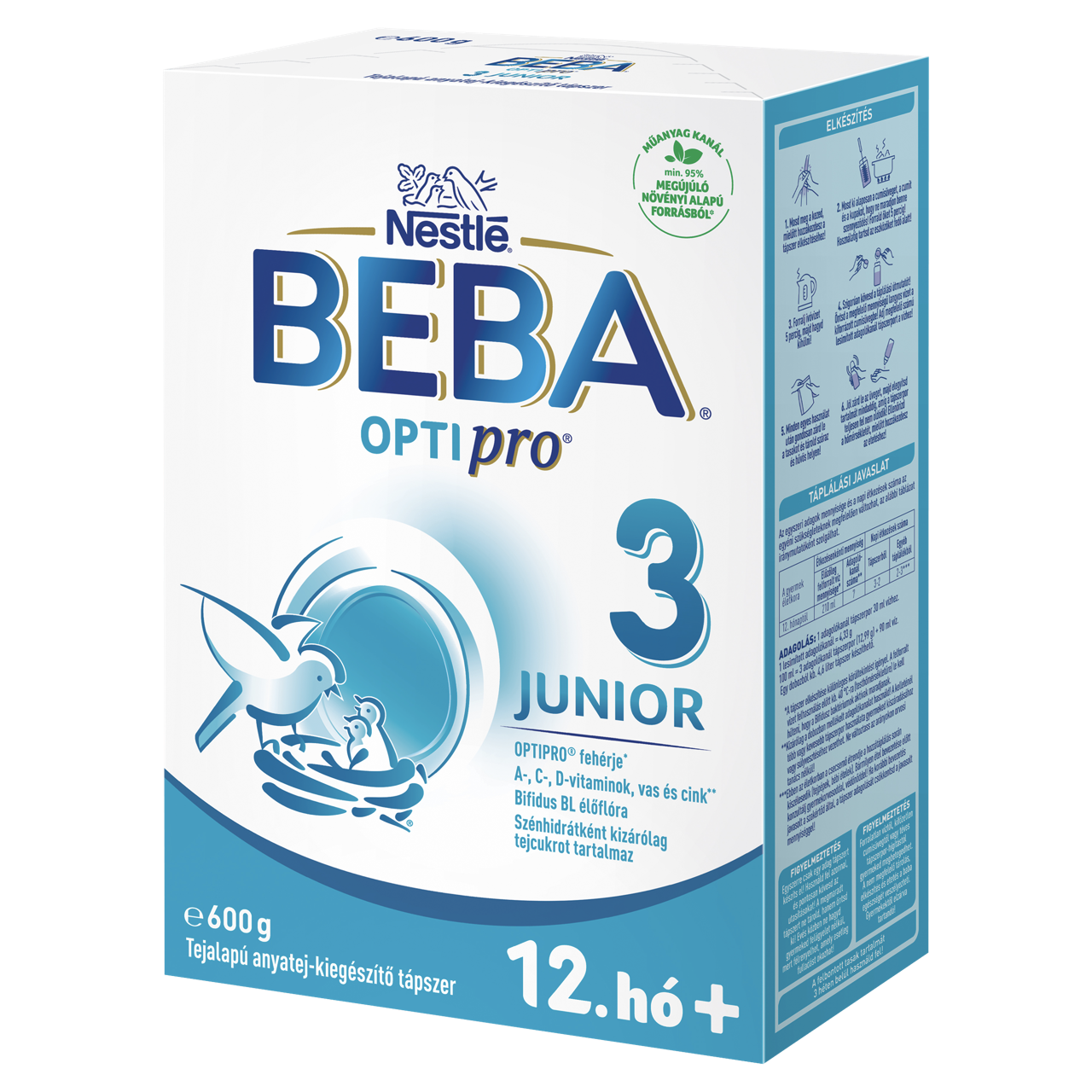 Beba Optipro 3 Junior tejalapú anyatej-kiegészítő tápszer 12. hó+ 600 g