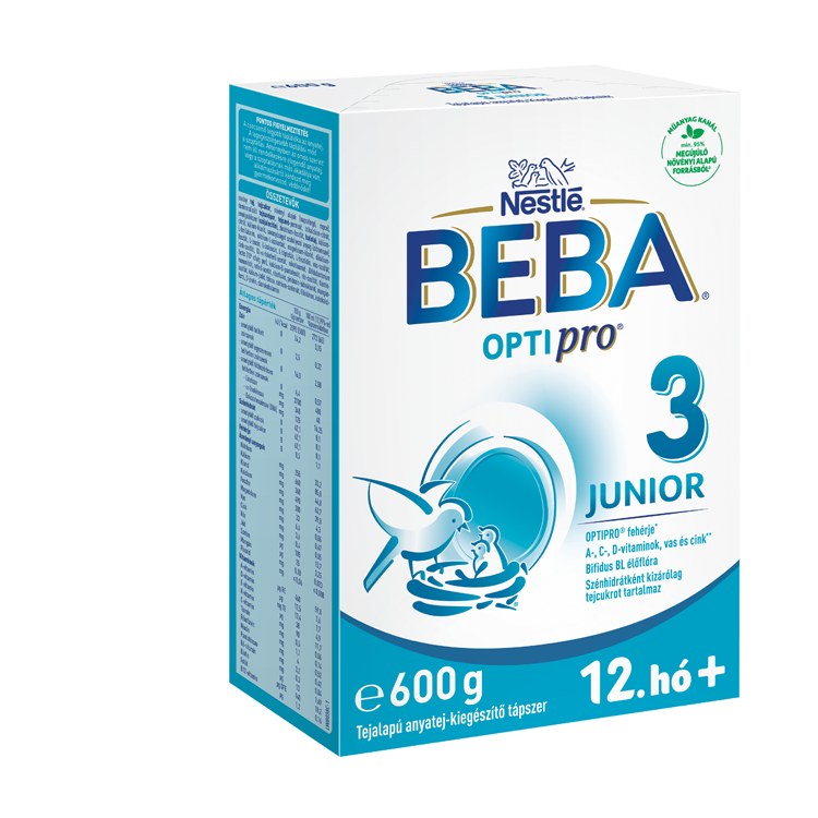 Beba Optipro 3 Junior tejalapú anyatej-kiegészítő tápszer 12. hó+ 600 g