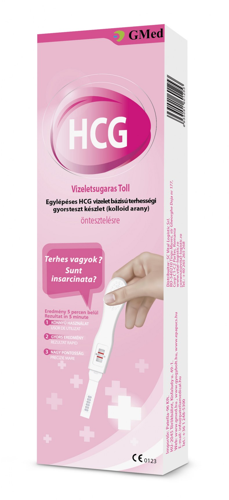 GMED TERHESSÉGI TESZT VIZELETSUGARAS 1X