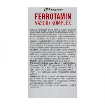 Alternative view of VITAPLUS FERROTAMIN VAS(III) KOMPLEX RÁGÓTABLETTA 60X
