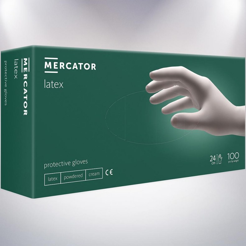 MERCATOR LATEX PÚDERES VIZSGÁLÓKESZTYŰ XS 100X