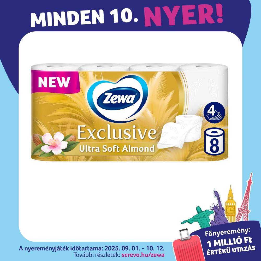 Zewa Exclusive Almond Milk 4 Rétegű Wc Papír 8 db - Image 4