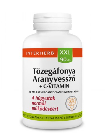Interherb XXL TŐZEGÁFONYA&ARANYVESSZŐ+C-VITAMIN KAPSZULA 90X