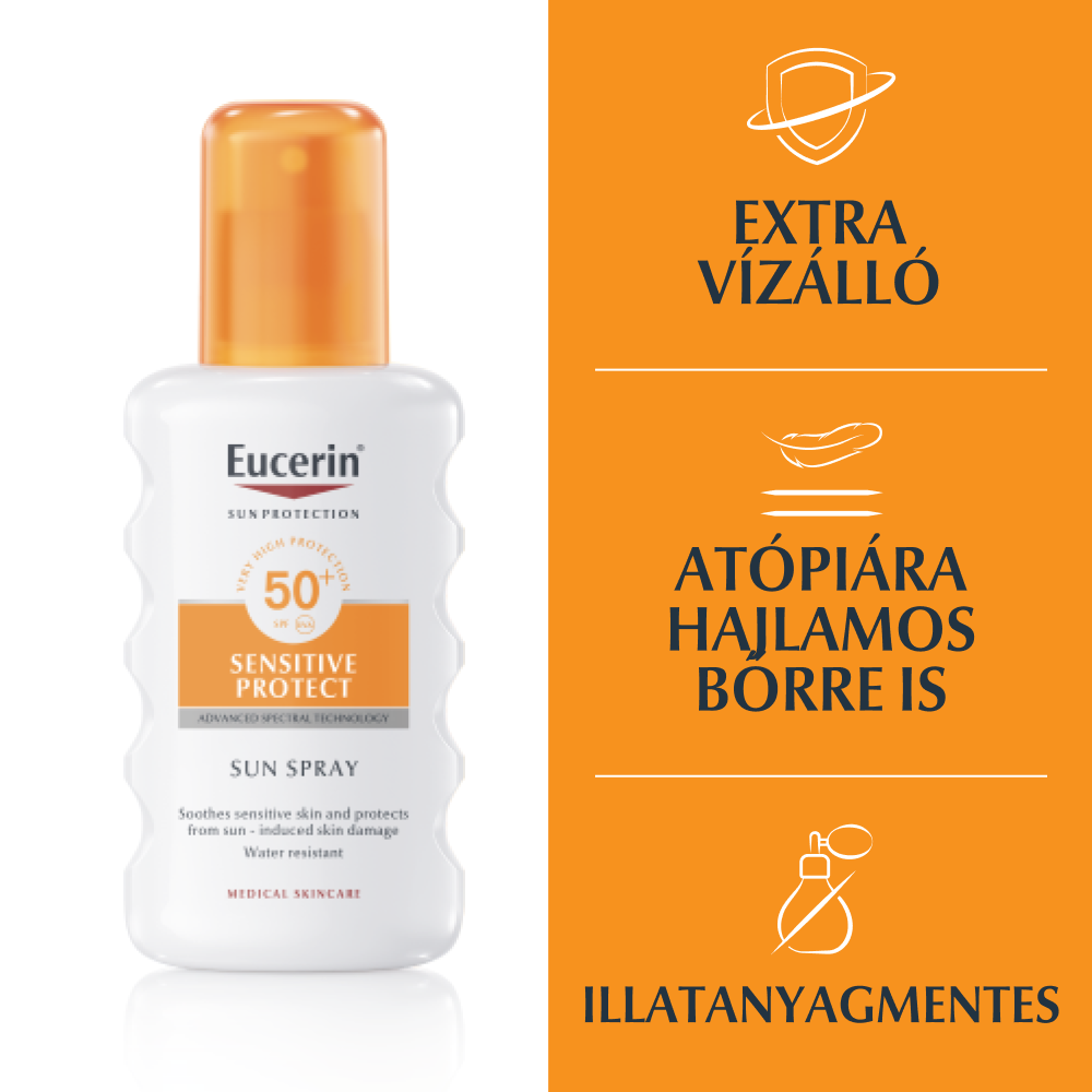 Eucerin Sun Sensitive Protect napozó spray SPF50+ 200 ml - Image 4