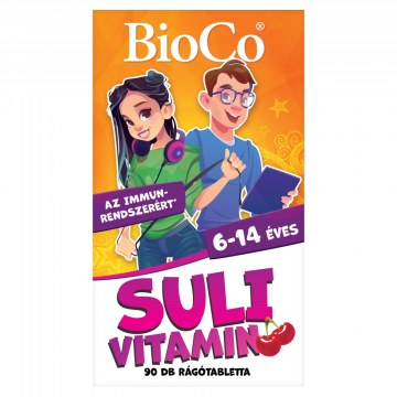 BioCo Suli vitamin étrend-kiegészítő rágótabletta cseresznye ízű 6-14 éveseknek – 90 db