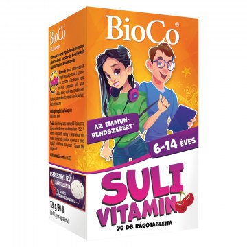 Alternative view of BioCo Suli vitamin étrend-kiegészítő rágótabletta cseresznye ízű 6-14 éveseknek – 90 db