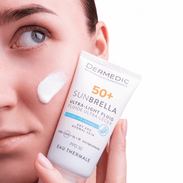 Dermedic Sunbrella Ultra-light Fényvédő FLUID SPF 50+ száraz és normál arcbőrre 40 ml - Image 4