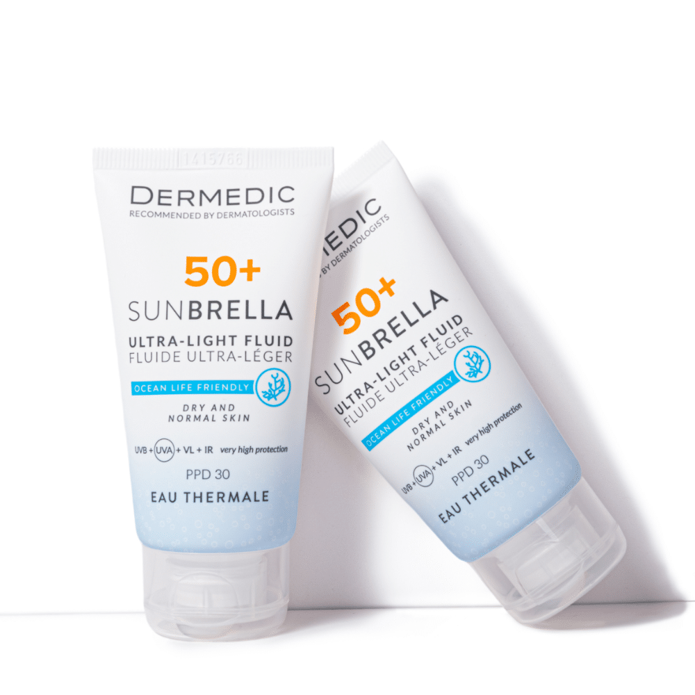 Dermedic Sunbrella Ultra-light Fényvédő FLUID SPF 50+ száraz és normál arcbőrre 40 ml - Image 2