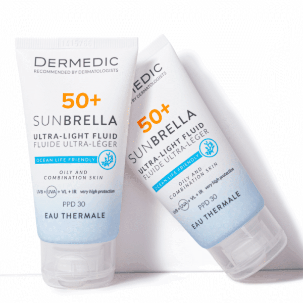 Dermedic Sunbrella Ultra-light fényvédő FLUID SPF 50+ zsíros és kombinált arcbőrre 40 ml - Image 2